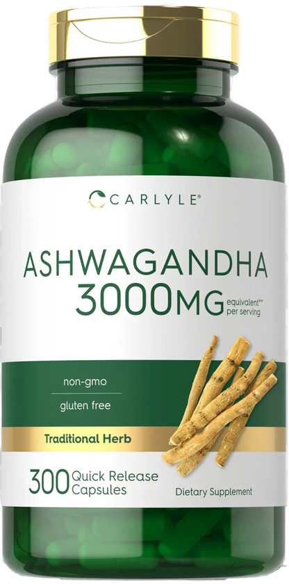 Ashwagandha Supplement 3000Mg | 300 Capsules | Non-Gmo, Gluten Free | by