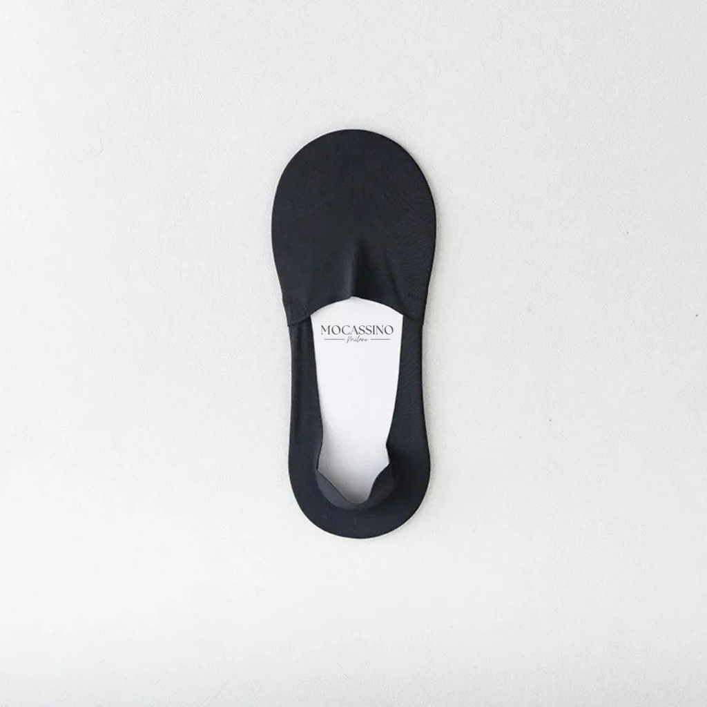 Mocassino organic cotton no-show socks black 5-pack overhead view