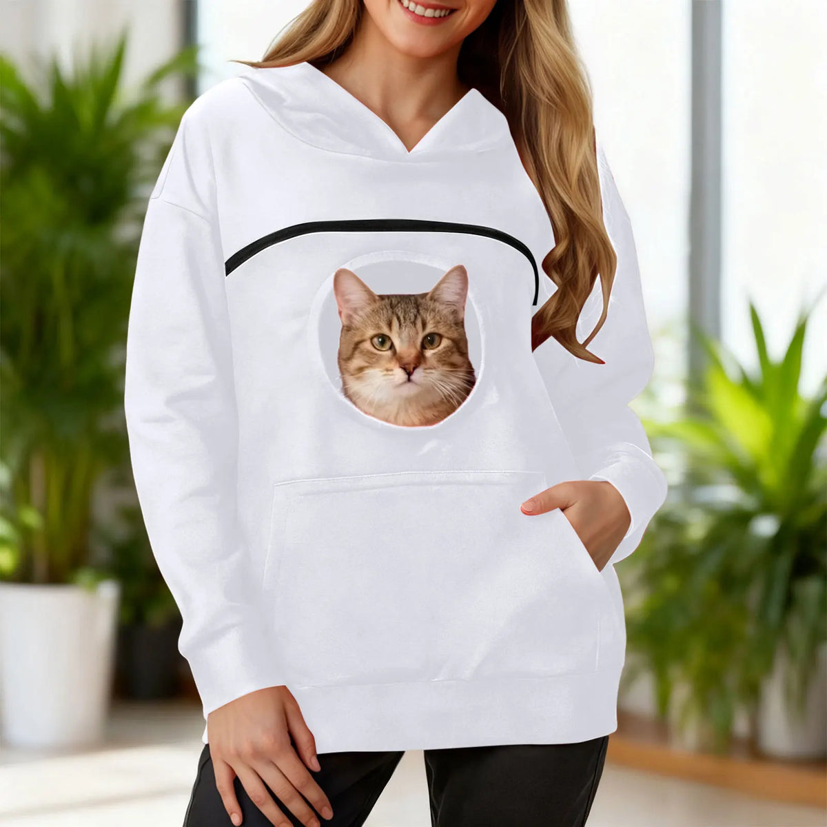 Plus size 3xl oversized hoodies feminino 2 em 1 canguru moletom com capuz para amante de animais de estimação gato transportadora bolsa unisex pullovers topos